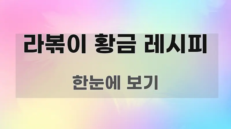 라볶이 황금 레시피 핵심만 담은 타이포그래피 블로그 표지 - 글 흐름을 돕는 시각 자료