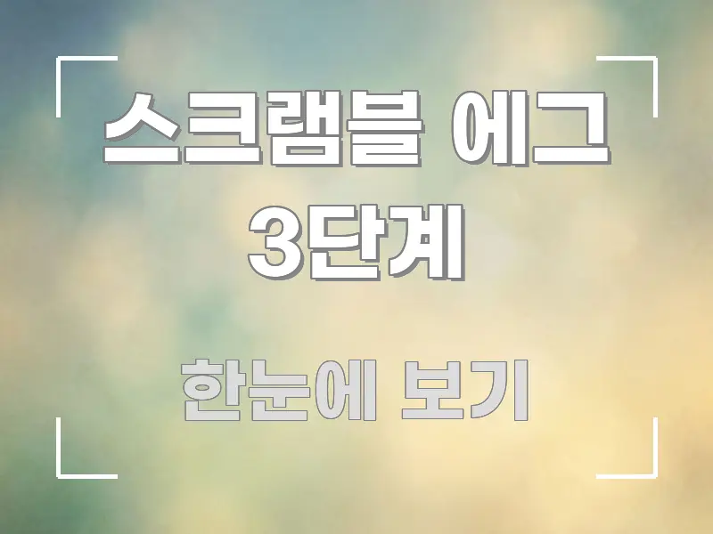 스크램블 에그 3단계 정보 이미지 스크램블 에그 3단계 쉽게 따라할 수 있는 블로그용 카드뉴스 썸네일 - 가독성을 높이는 이미지