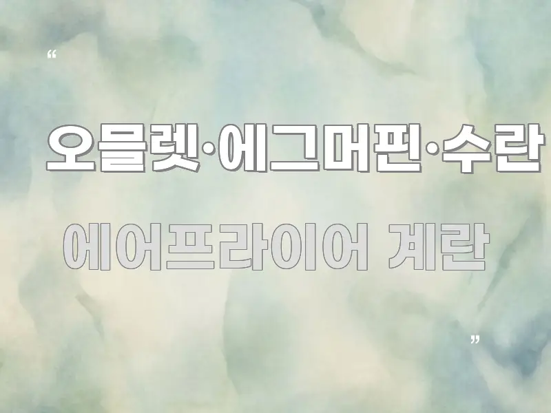 오믈렛·에그머핀·수란 흥미롭게 구성한 콘텐츠 요약 표지 이미지