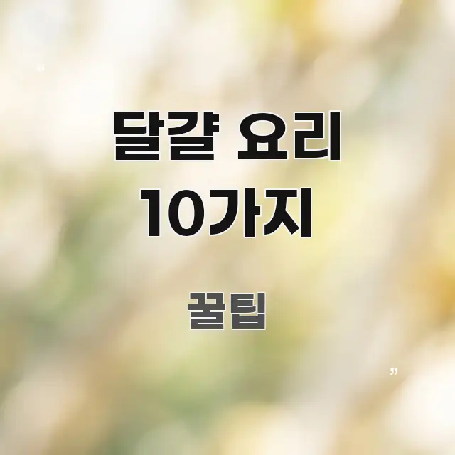 달걀 요리 10가지 흐름을 잡아주는 심플 타이포그래피 표지 - 참고용 이미지