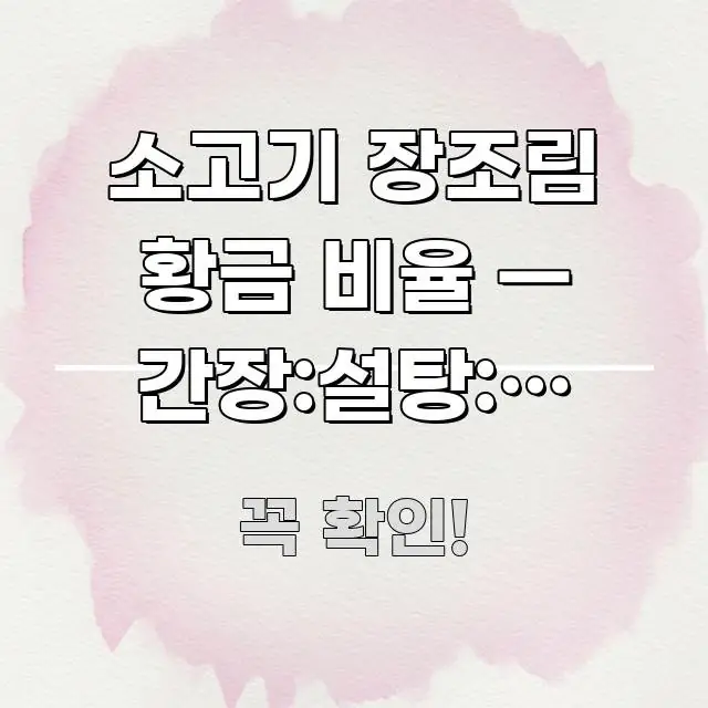 소고기 장조림 황금 비율 — 간장:설탕:물 비율과 빠르게 이해할 수 있는 정보 정리 카드 이미지