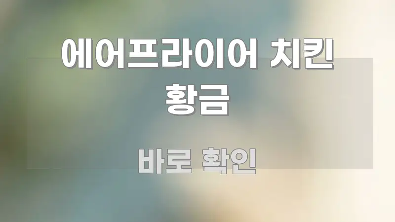 에어프라이어 치킨 황금 꼼꼼하게 정리된 정보 요약 인포그래픽 이미지 - 글 흐름을 돕는 시각 자료
