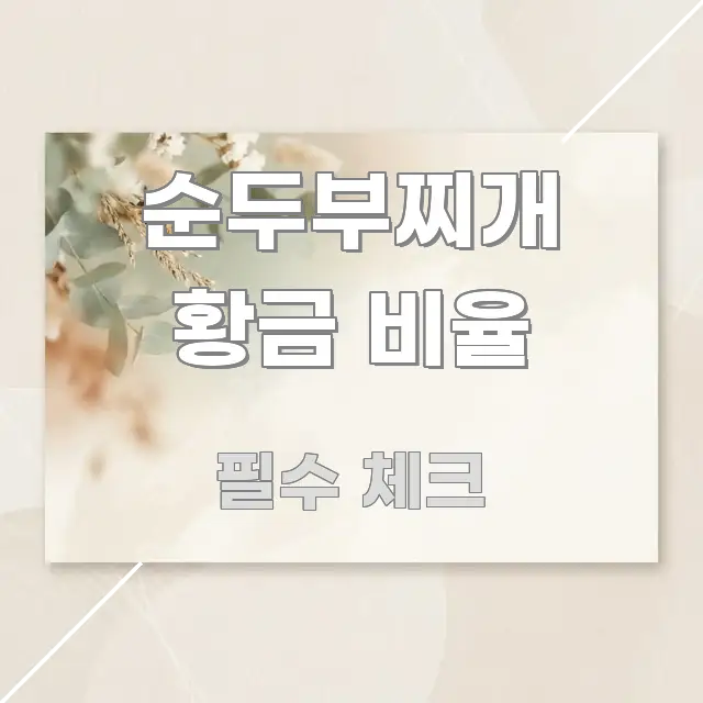 순두부찌개 황금 비율 정보 이미지 순두부찌개 황금 비율 실생활에 도움되는 텍스트 기반 블로그 이미지 - 가독성을 높이는 이미지
