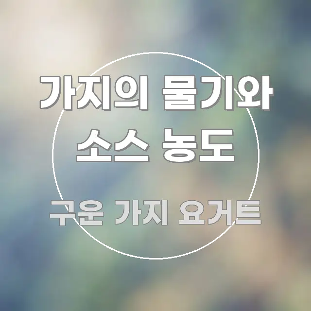 가지의 물기와 소스 농도 핵심 요약 가지의 물기와 소스 농도 알기 쉽게 정리한 핵심 정리 썸네일 이미지 - 활용 예시 이미지
